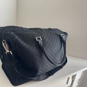 Gucci Black Monogram Duffel Bag
